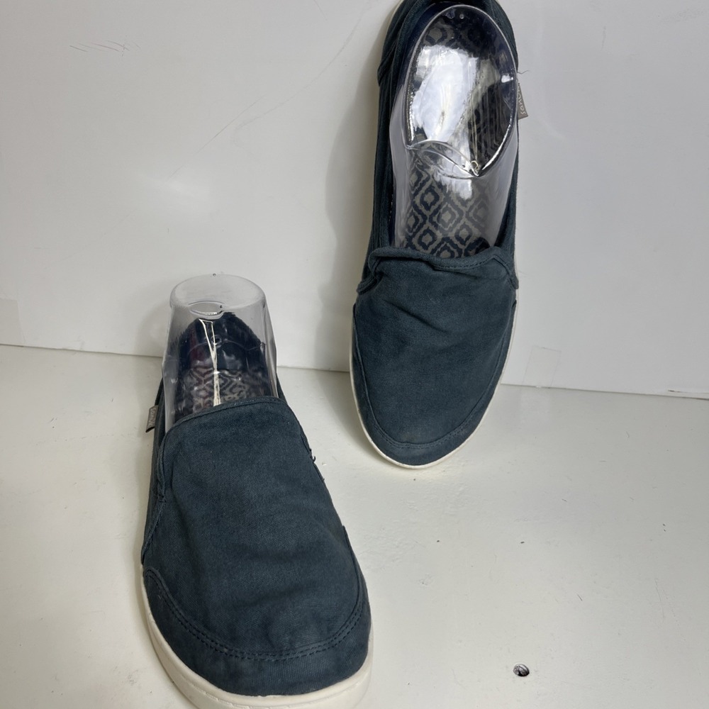 Sanuk Blue Canvas Slip-On Casual Walking Shoes Size 8.5